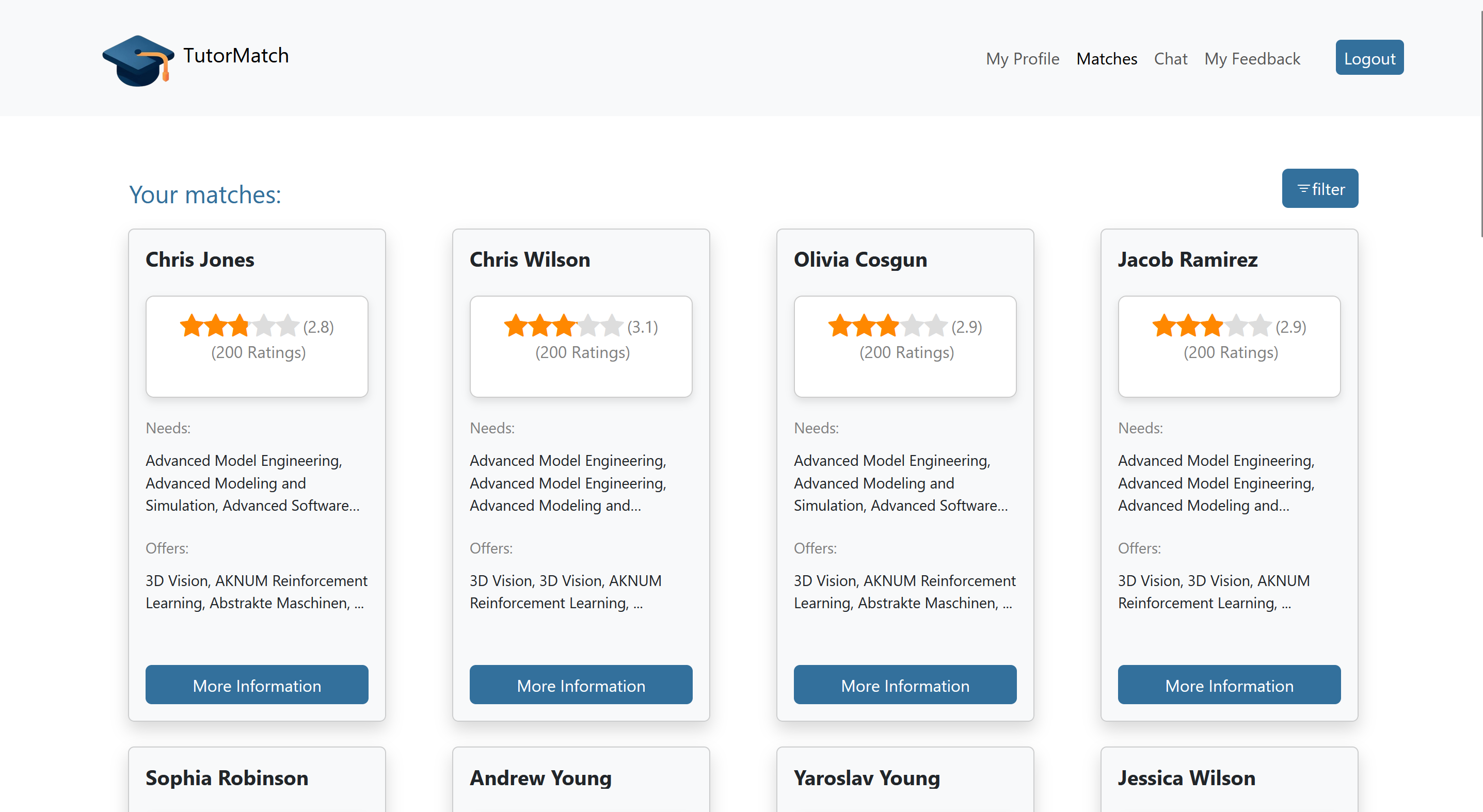 TutorMatch screenshot